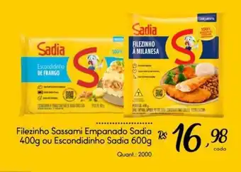 Filezinho Sassami Empanado Sadia ou Escondidinho Sadia