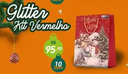 Enxuto Glitter Kit Vermelho 10 itens oferta