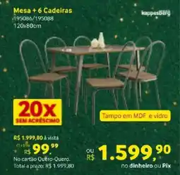 Quero Quero Mesa +6 Cadeiras oferta