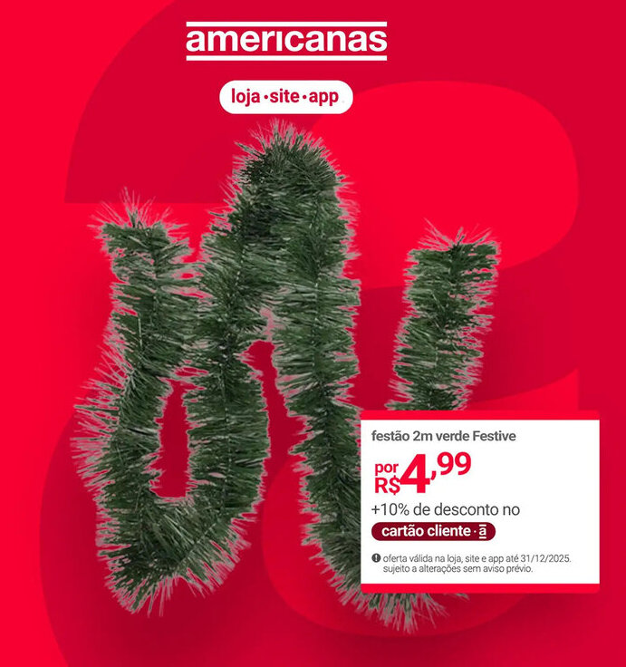 Lojas Americanas festão 2m verde Festive oferta