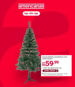 Lojas Americanas árvore pinheiro canadense 1,5m verde Festive oferta