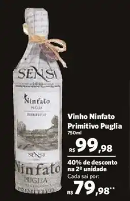 Sam's Club Vinho Ninfato Primitivo Puglia oferta