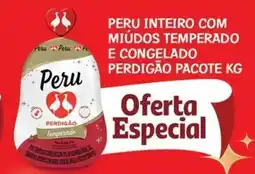 Empório Bahamas Peru inteiro com miúdos temperado e congelado perdigão pacote oferta