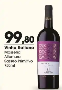 Comercial Zaffari Vinho Italiano Masseria Altemura Sasseo Primitivo oferta