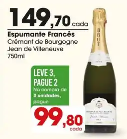 Comercial Zaffari Espumante Francês Crémant de Bourgogne Jean de Villeneuve oferta