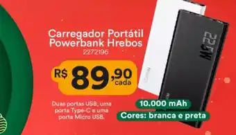 Ca Carregador Portátil Powerbank Hrebos
