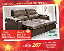 Lojas Cem Estofado coimbra mola tecido marrom oferta