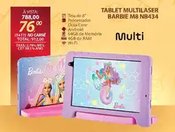 Lojas Cem Tablet multilaser barbie m8 nb434 oferta