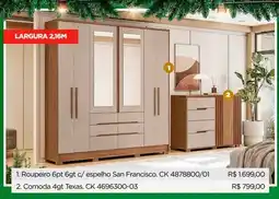 Lojas Koerich Roupeiro 6pt 6gt c/ espelho San Francisco. CK 4878800/01 oferta