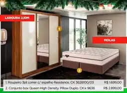 Lojas Koerich Roupeiro 3pt correr c/ espelho Residence. CK 3628100/03 oferta