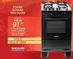 Lojas Cem Fogão suggar neo glass oferta