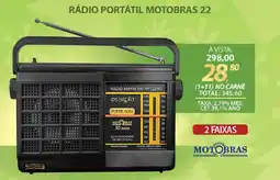 Lojas Cem Rádio portátil motobras 22 oferta