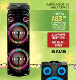 Lojas Cem Caixa acústica aiwa t2w-02 oferta