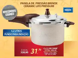 Lojas Cem Panela de pressão brinox ceramic life pressure oferta