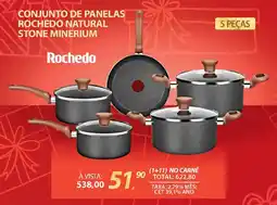 Lojas Cem Conjunto de panelas rochedo natural stone minerium oferta