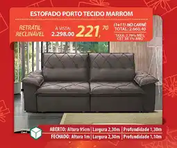 Lojas Cem Estofado porto tecido marrom oferta