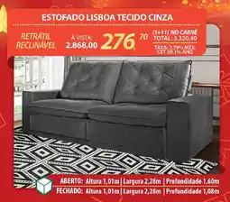 Lojas Cem Estofado lisboa tecido cinza oferta