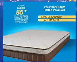 Lojas Cem Colchão 1,38m mola in milão oferta