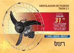 Lojas Cem Ventilador de parede tron c1 oferta