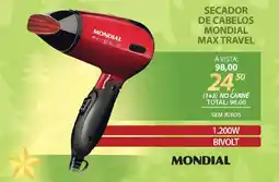 Lojas Cem Secador de cabelos mondial max travel oferta