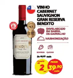 Dia Vinho cabernet sauvignon gran reserva bendito oferta
