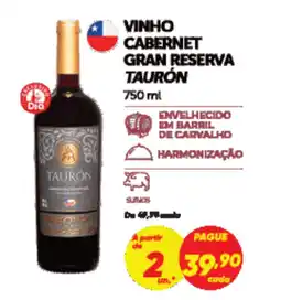 Dia Vinho cabernet gran reserva taurón oferta
