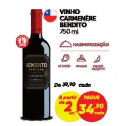 Dia Vinho carmenére bendito oferta