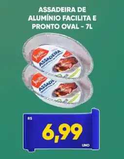 Tatico Assadeira de alumínio facilita e pronto oval oferta