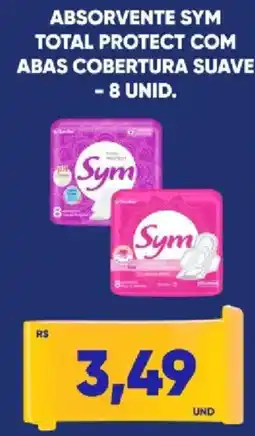 Tatico Absorvente sym total protect com abas cobertura suave oferta