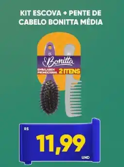 Tatico Kit escova + pente de cabelo bonitta média oferta