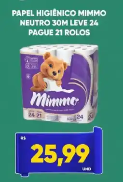 Tatico Papel higiênico mimmo neutro 30m oferta
