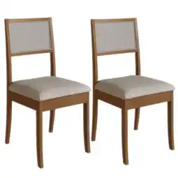 Benoit Conjunto 2 Cadeiras Estofadas Delazari 642 Linho Encosto c/ Tela 93x45x52cm oferta