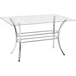 Benoit Mesa Fil Giovana 22000 6 Lugares c/ Tampo de Vidro Aço Carbono Cromado 75 x 80 x 140cm oferta