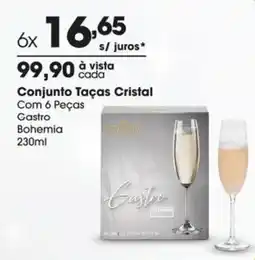 Zaffari Conjunto Taças Cristal oferta