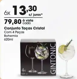 Zaffari Conjunto Taças Cristal oferta