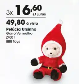 Zaffari Pelúcia Ursinho Gorro Vermelho ZF001 oferta