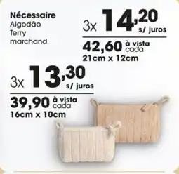 Zaffari Nécessaire Algodão Terry marchand 21cm x 12cm oferta