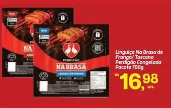 Linguiça Na Brasa de Frango/Toscana Perdigão Congelada Pacote