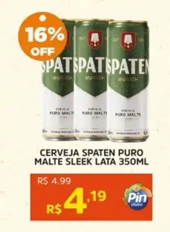 Pinheiro Supermercado Cerveja spaten puro malte sleek lata oferta