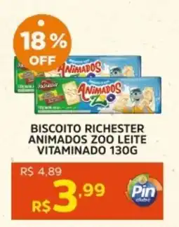 Pinheiro Supermercado Biscoito richester animados zoo leite vitaminado oferta