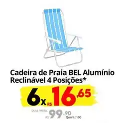 Althoff Supermercados Cadeira de Praia BEL Alumínio Reclinável 4 Posições* oferta