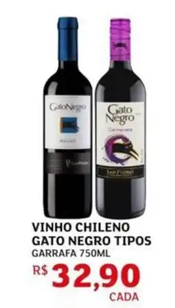 Assaí Atacadista Vinho chileno gato negro tipos garrafa oferta