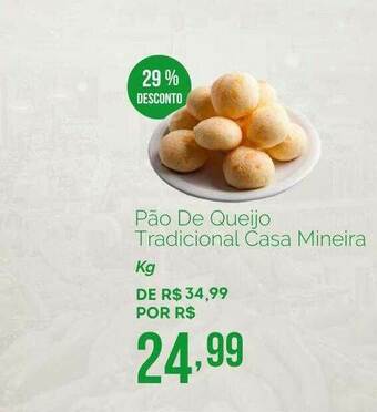 Oba Hortifruti Pão De Queijo Tradicional Casa Mineira 29% Desconto oferta