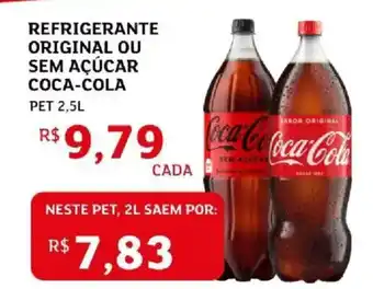 Refrigerante original ou sem açúcar coca-cola