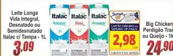 Serrano Supermercado Leite Longa Vida Integral Desnatado Ou Semidesnatado Italac C Tampa oferta