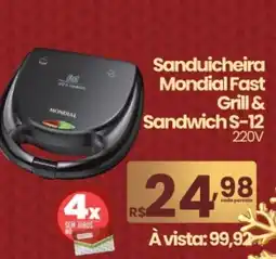 Ultrabox Sanduicheira Mondial Fast Grill & Sandwich S-12 220V oferta