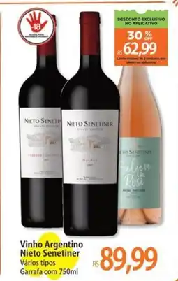 Atacadão Vinho Argentino Nieto Senetiner Vários tipos Garrafa oferta