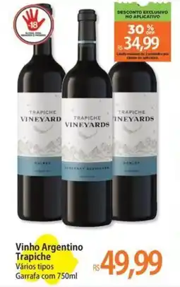 Atacadão Vinho Argentino Trapiche Vários tipos Garrafa oferta