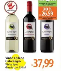 Atacadão Vinho Chileno Gato Negro oferta