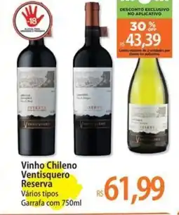 Atacadão Vinho Chileno Ventisquero Reserva Vários tipos oferta